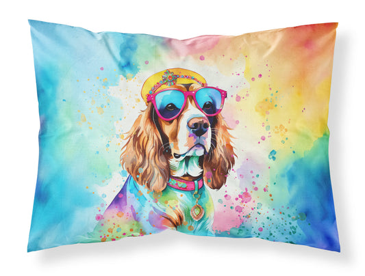 Cavalier Spaniel Hippie Dawg Standard Pillowcase-0