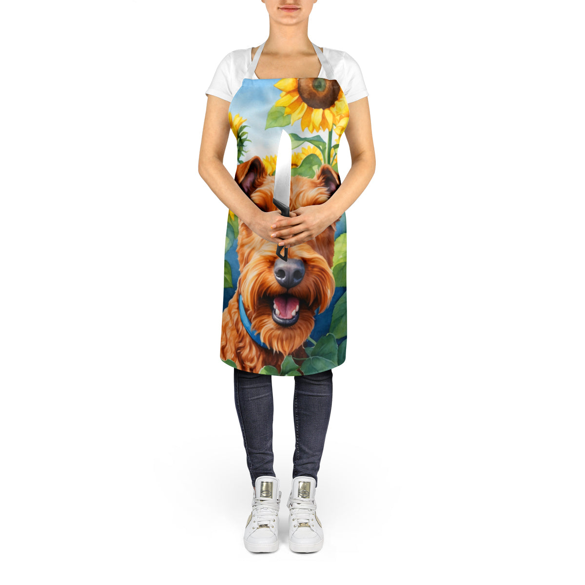 Irish Terrier in Sunflowers Apron-4