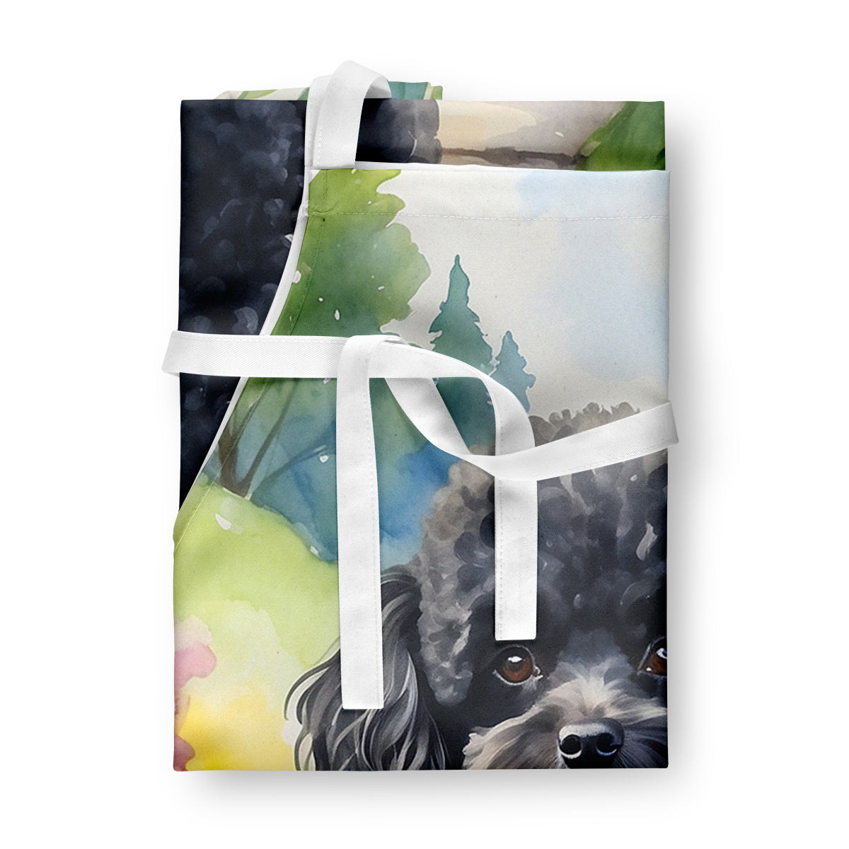 Black Poodle Spring Path Apron-2