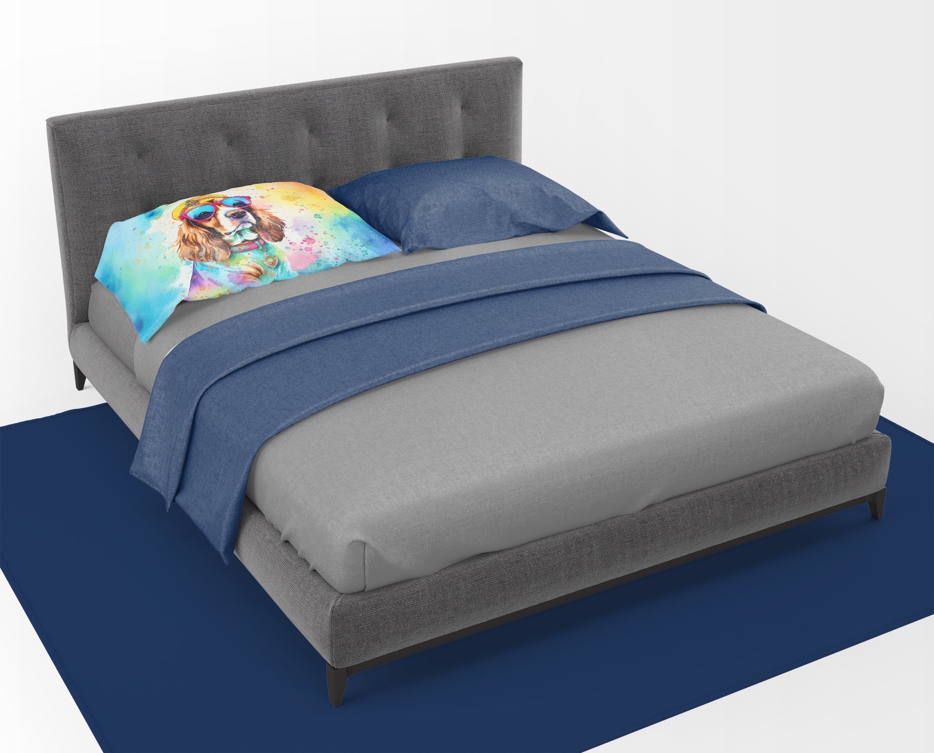 Cavalier Spaniel Hippie Dawg Standard Pillowcase-2